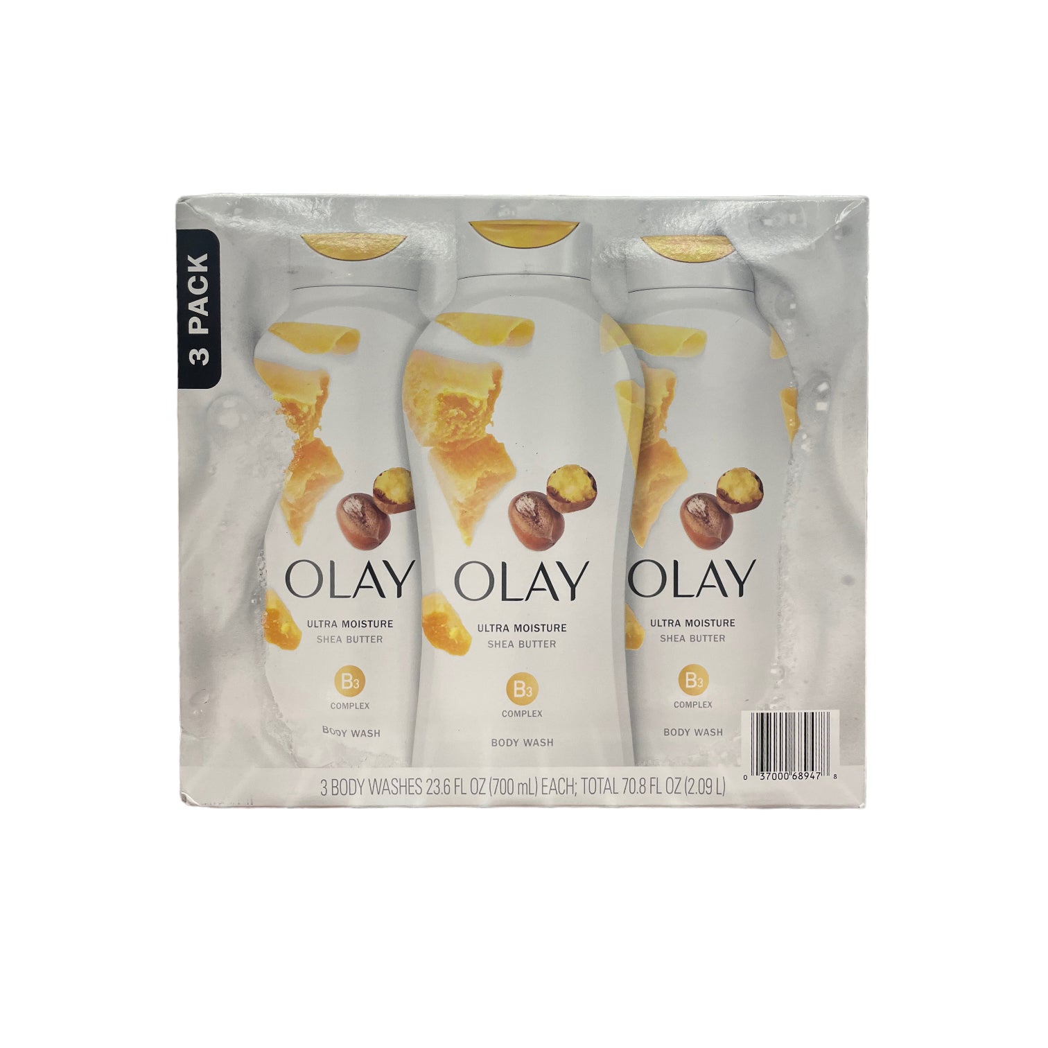 Olay Ultra Moisture Body Wash, Shea Butter, 3 Count (70.8 oz Total)