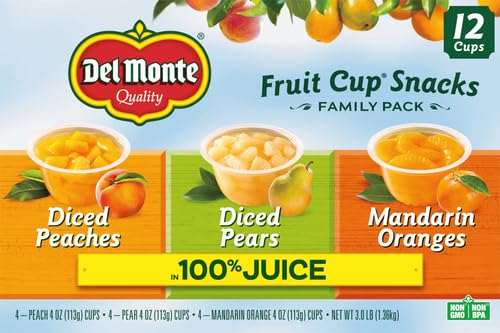 Del Monte Fruit Cup Snacks In Juice, 4 Oz, 12 Ct