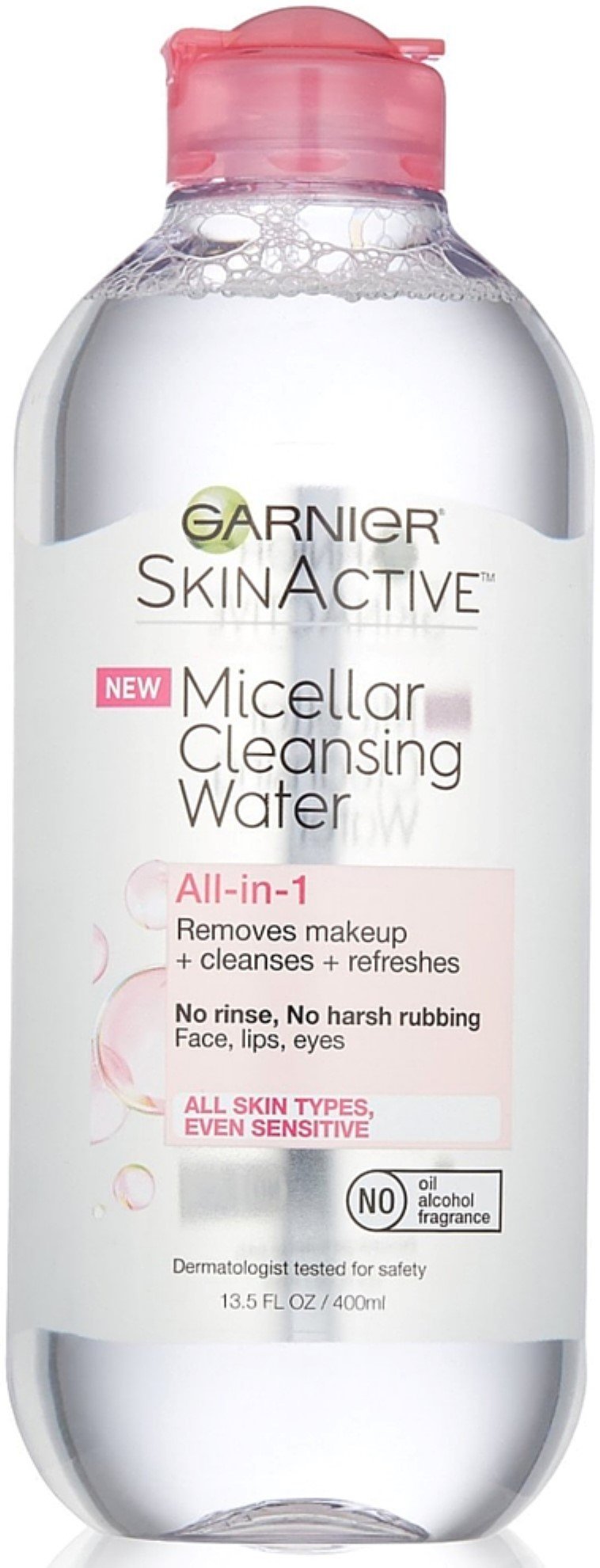 Garnier SkinActive Micellar Water for All Skin Types, Facial Cleanser & Makeup Remover, 13.5 Fl Oz (400mL), 1 Count (Packaging May Vary)