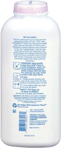 Johnson's Baby Naturally Derived Cornstarch Baby Powder with Aloe and Vitamin E for Delicate Skin, Hypoallergenic and Free of Parabens, Phthalates, and Dyes for Gentle Baby Skin Care, 1.5 oz
