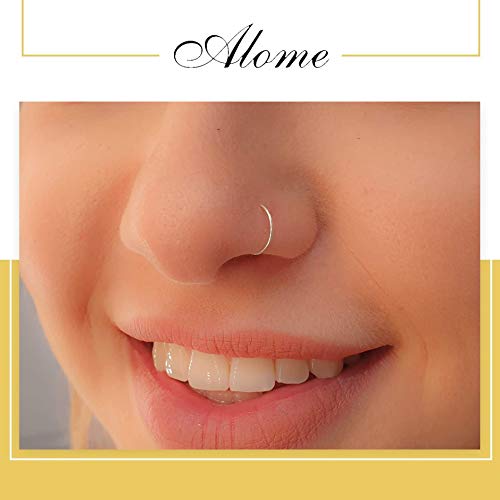 Tiny Silver Nose Ring hoop - 24 gauge snug Nose Hoop thin nose Piercings hoops - nose piercing rings