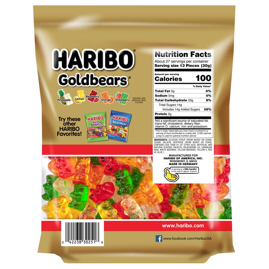 HARIBO Goldbears Gummi Candy - Resealable 10 oz. Bag