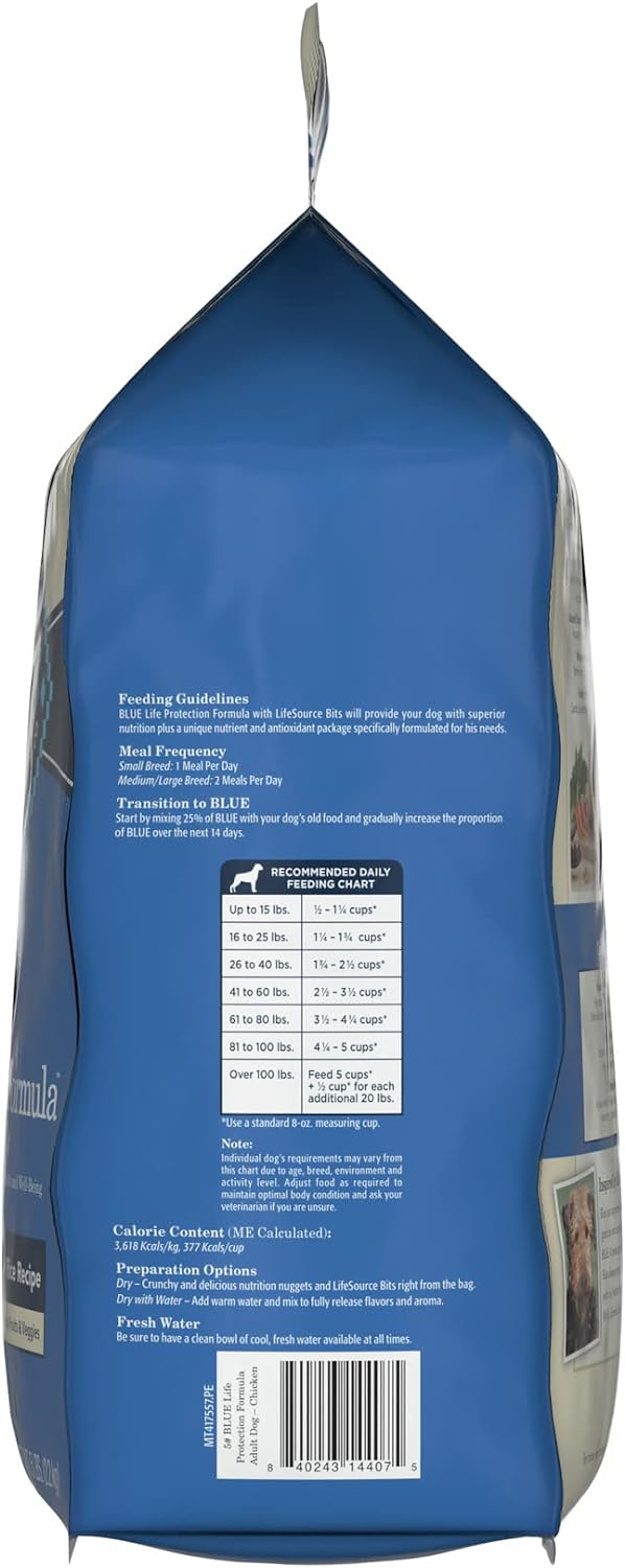 Blue Buffalo Life Protection Formula Natural Adult Dry Dog Food, Chicken and Brown Rice 5-lb Trial Size Bag