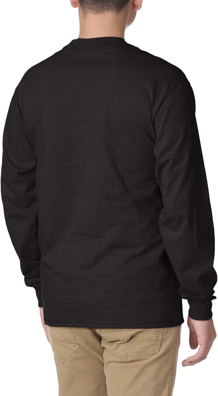 Hanes Men's T-Shirts, Men's BeefyT Henley Shirts, Men's Cotton Long Sleeve Shirts