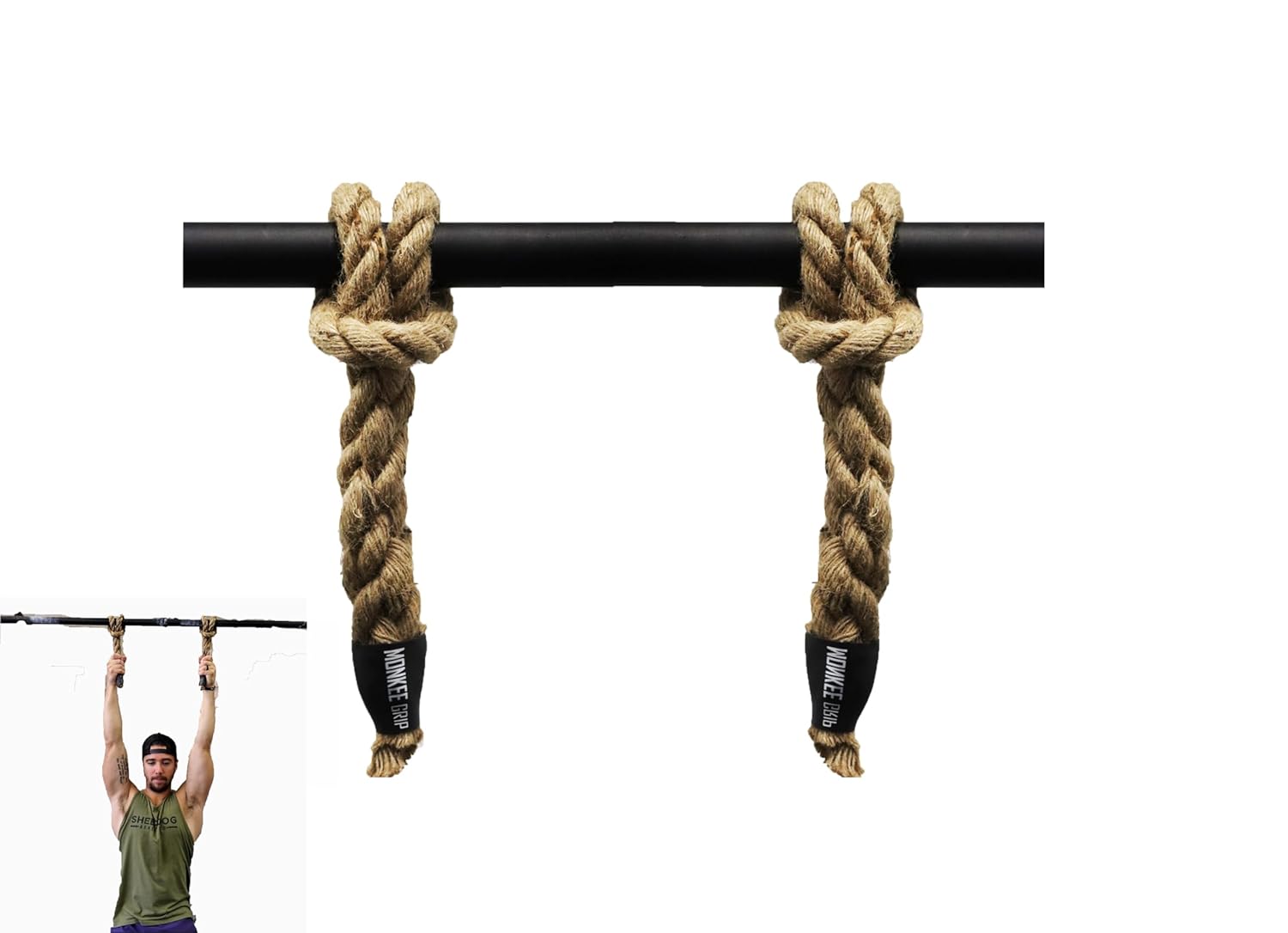 Monkee Grip Rope (Pair), Pull-up, Climbing Strength, Ninja Wrestling