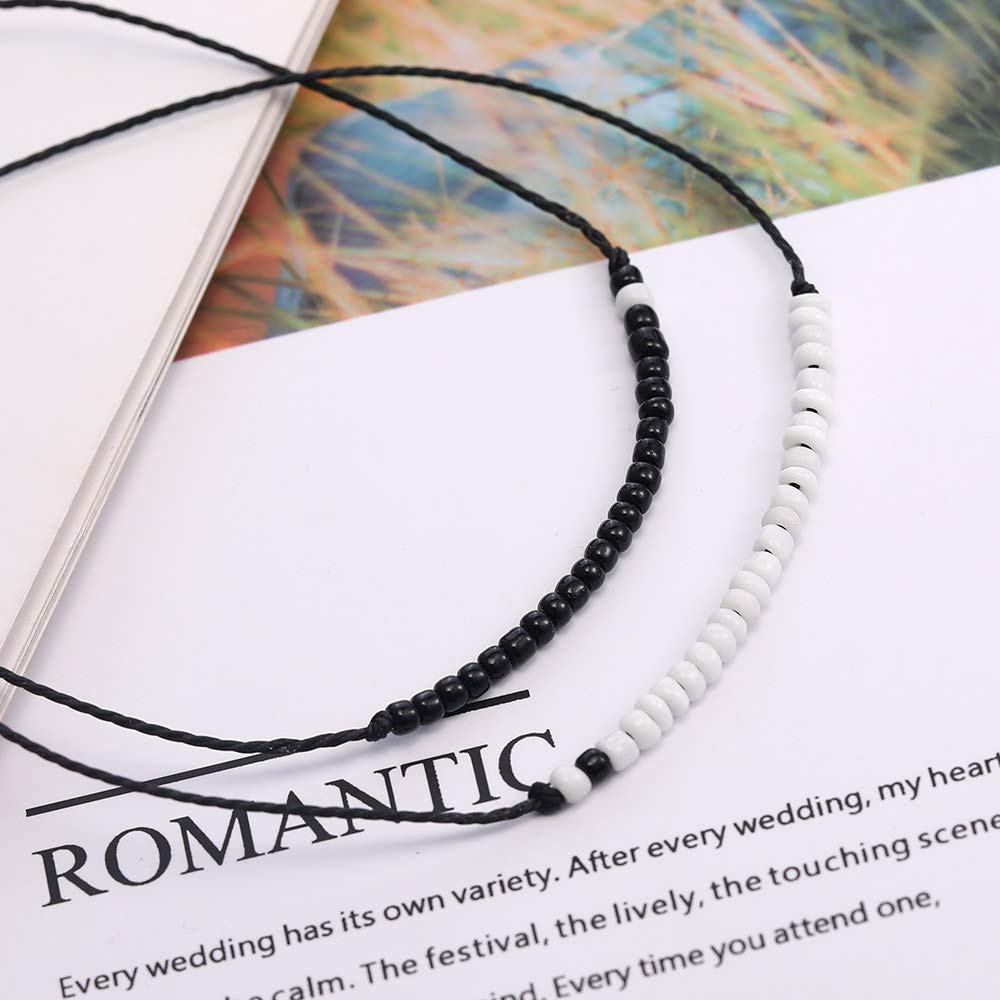 Best Friend Bracelets Couples Bracelets for 2 Matching Yin Yang His and Her Lover Bracelet Jewelry for Bff Friendship Relationship Boyfriend Girlfriend Valentines Gift (Matching bead)