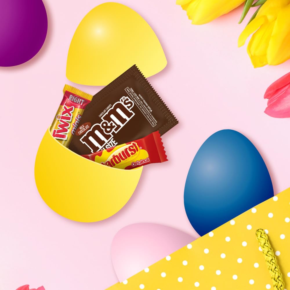 Mars M&M'S, TWIX & STARBURST Candy-Filled Easter Eggs Bag, 11.04 oz, 30 Count