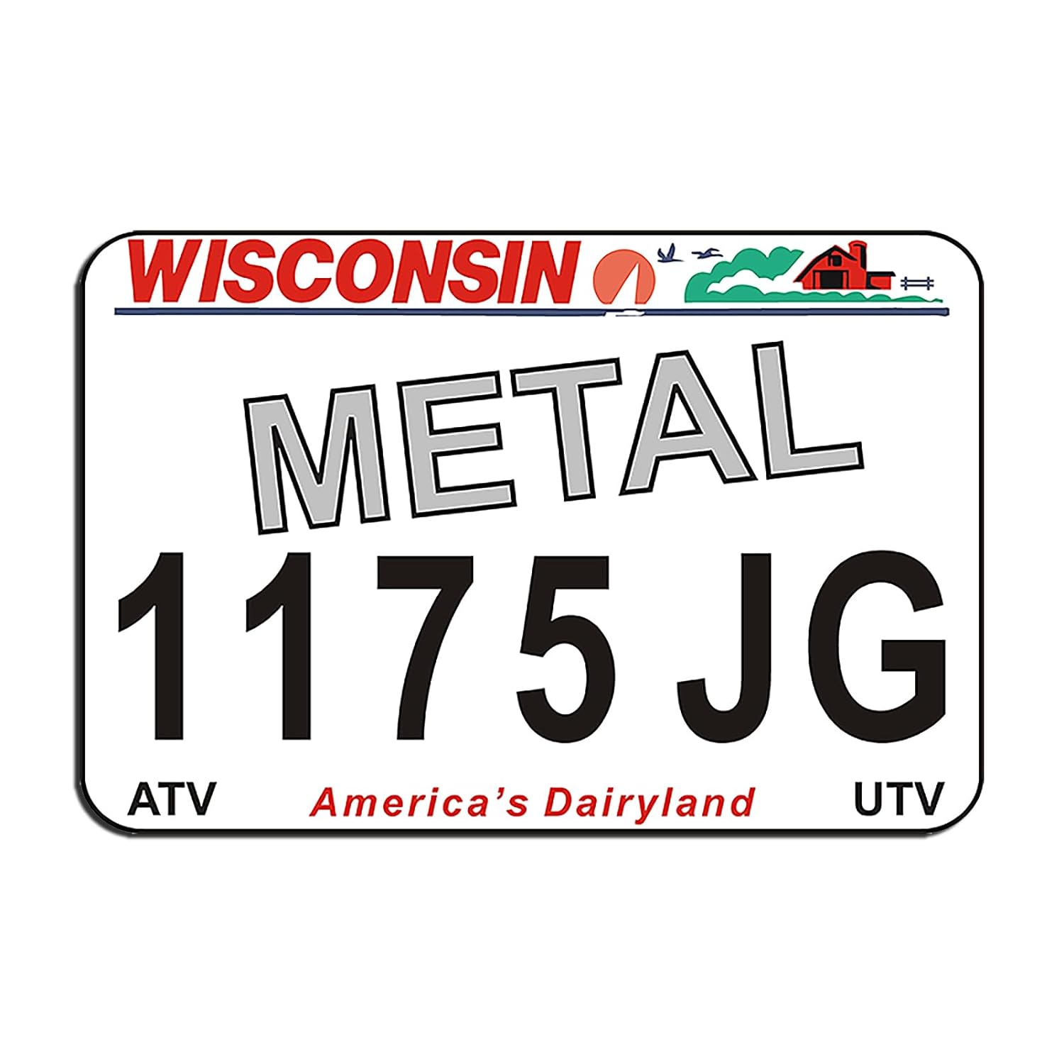 Wisconsin Metal ATV/UTV License Plate
