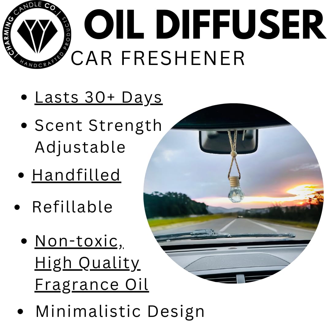 Hanging Fragrance Diffuser (Sandalwood) | HANDMADE |Cute Car Accessory | Long-Lasting Scent | Air Deodorizer, Freshener