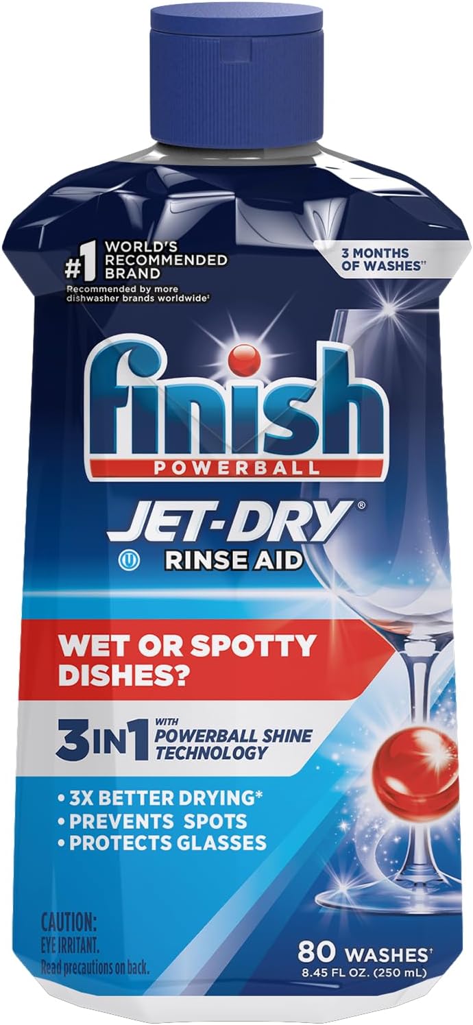 Finish Jet-Dry Rinse Aid, Dishwasher Rinse Agent & Drying Agent, 8.45 Fl Oz (Packaging May Vary)