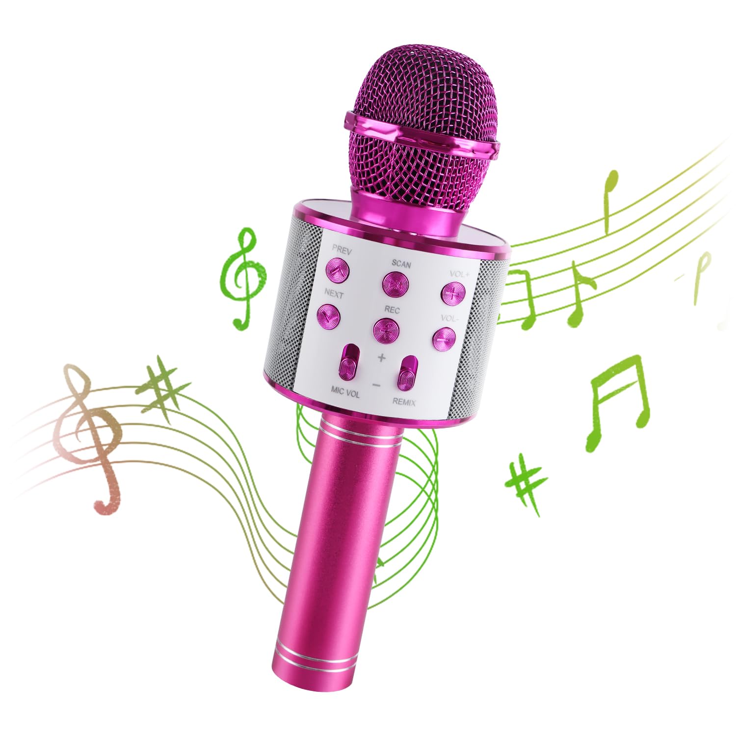 MOZSOY Kids Karaoke Microphone Machine Toy Bluetooth Microphone Portable Wireless Karaoke Machine Handheld, for Girls Boys Adults Birthday Party, Home KTV