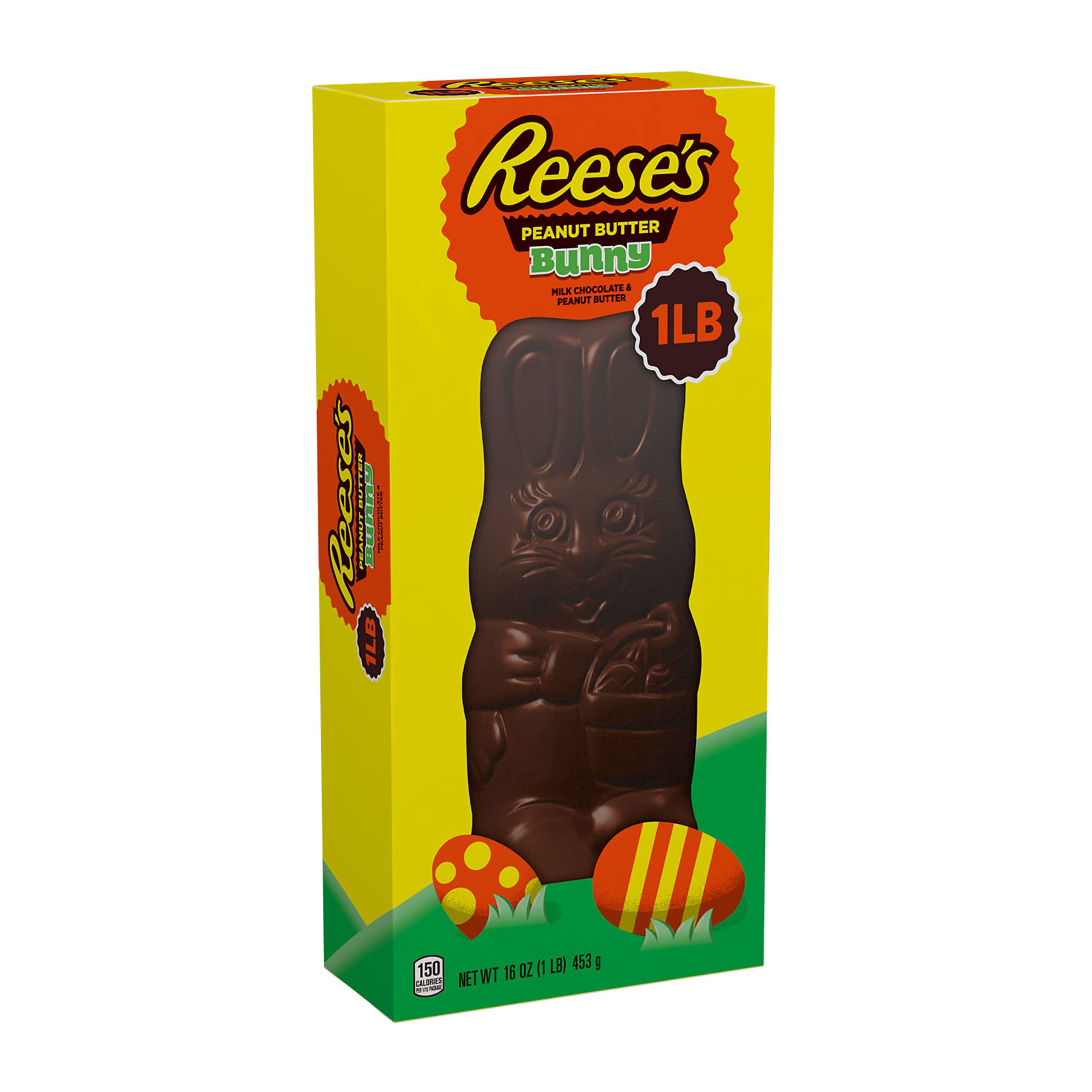 REESE'S BUNNY Milk Chocolate Peanut Butter, Easter Basket Easter Candy Gift Box, 1 lb
