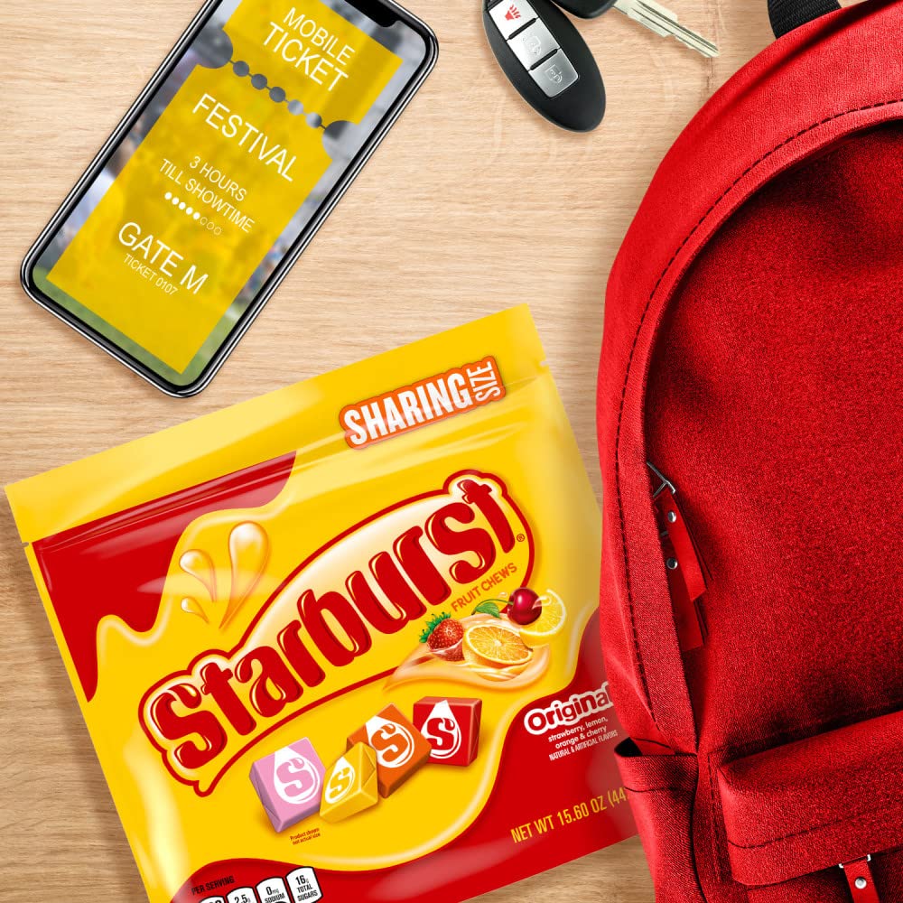 STARBURST Original Fruit Chews Chewy Summer Candy Sharing Size Bag, 15.6oz