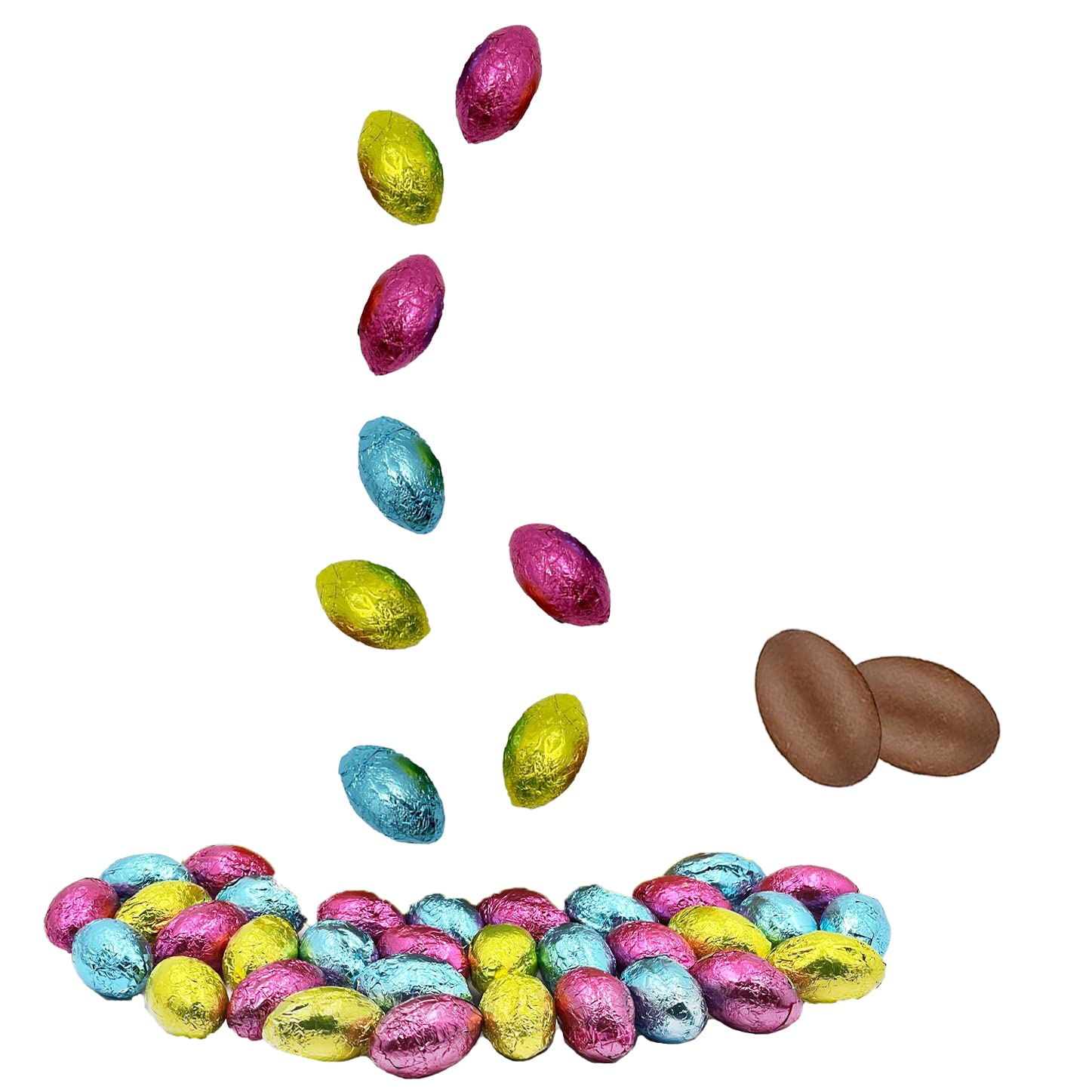 The Dreidel Company Easter Chocolate Eggs, Multicolored Foil Wrapped Milk Chocolate, Kosher Certified Dairy (Half-Pound)