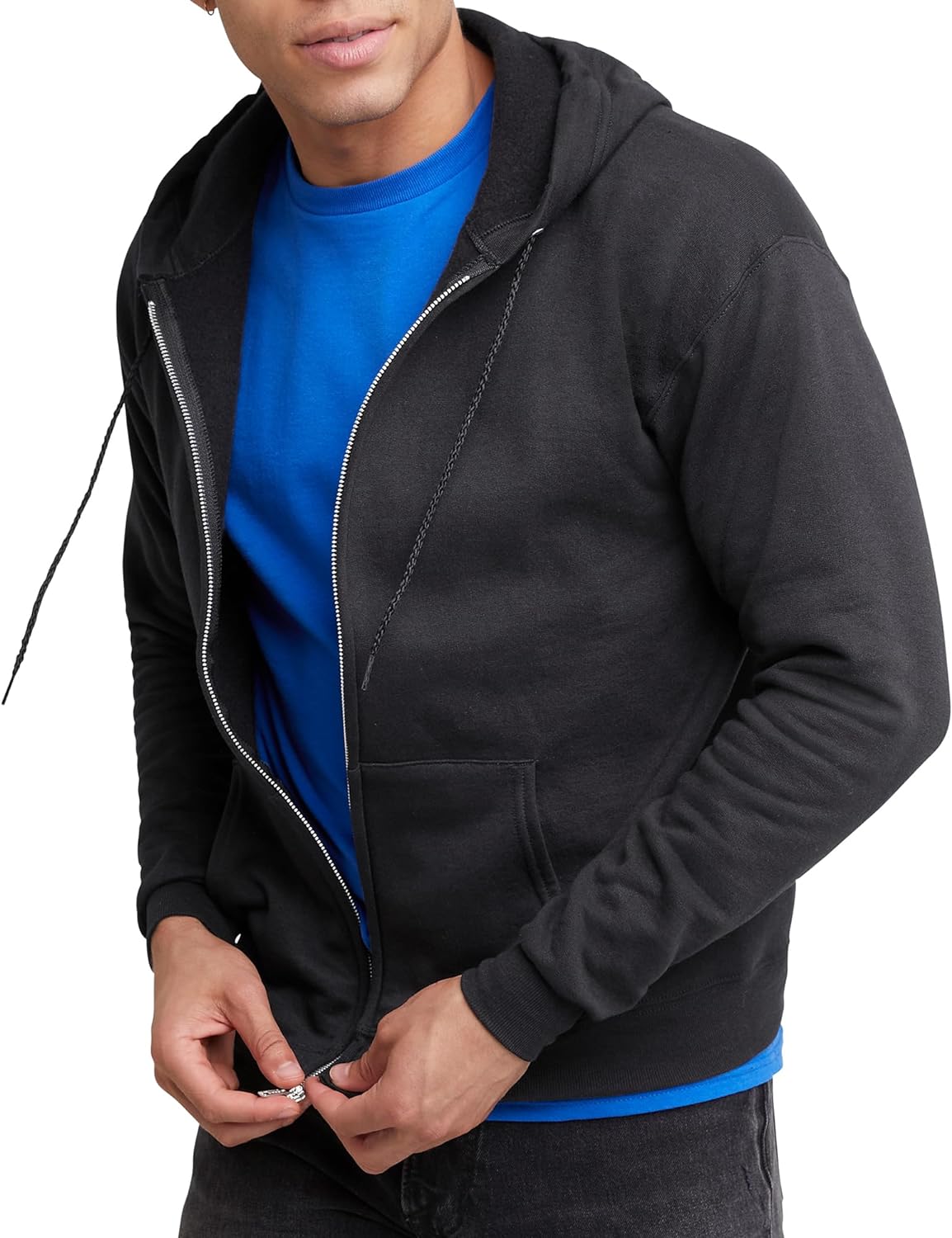 Hanes Men’s Full-Zip EcoSmart Hoodie, Fleece Hooded Sweatshirt with Zipper