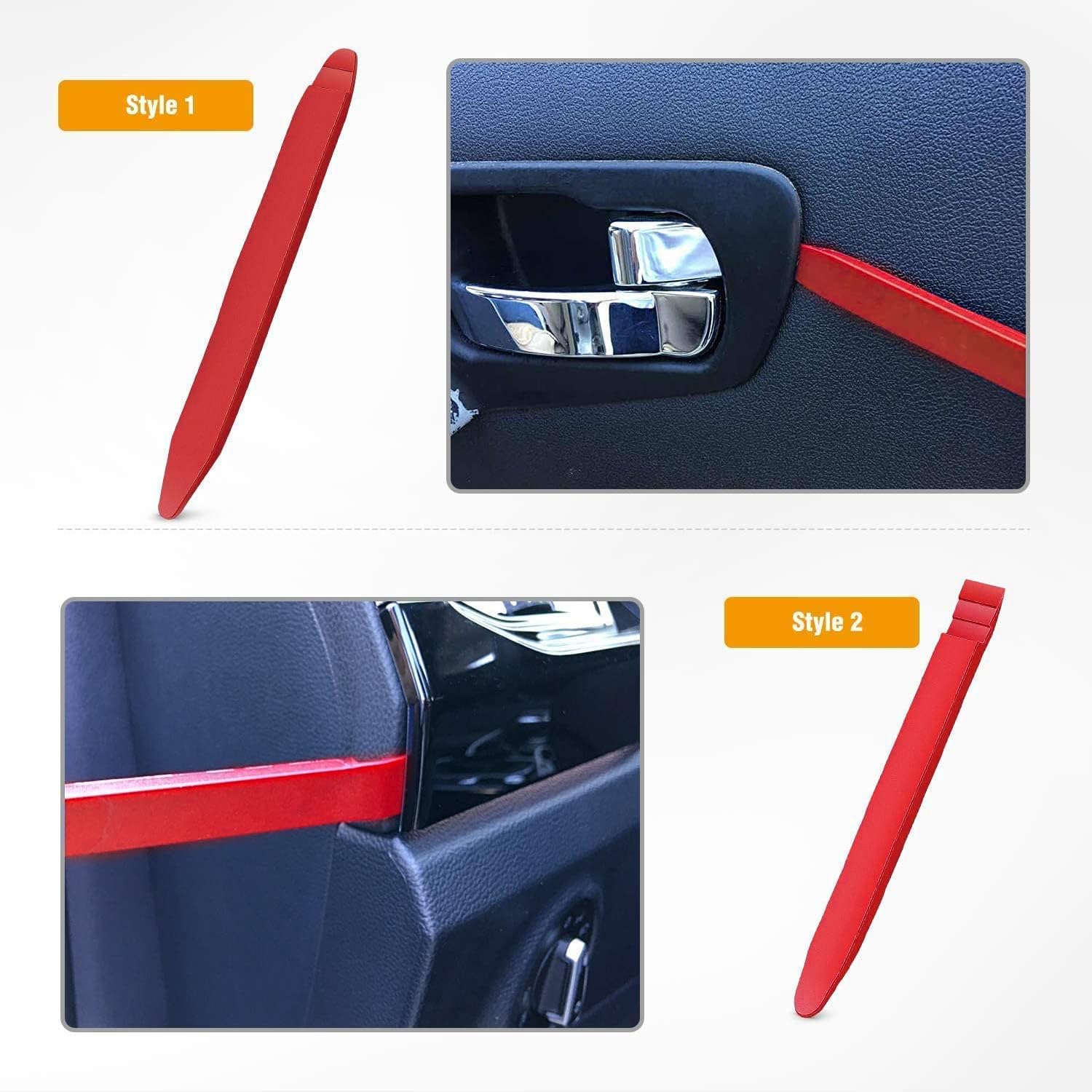 GOOACC 5 PCS Nylon Auto Trim Removal Tool Kit No-Scratch Removal Tool Kit for Car Panel & Audio Dashboard Dismantle Red