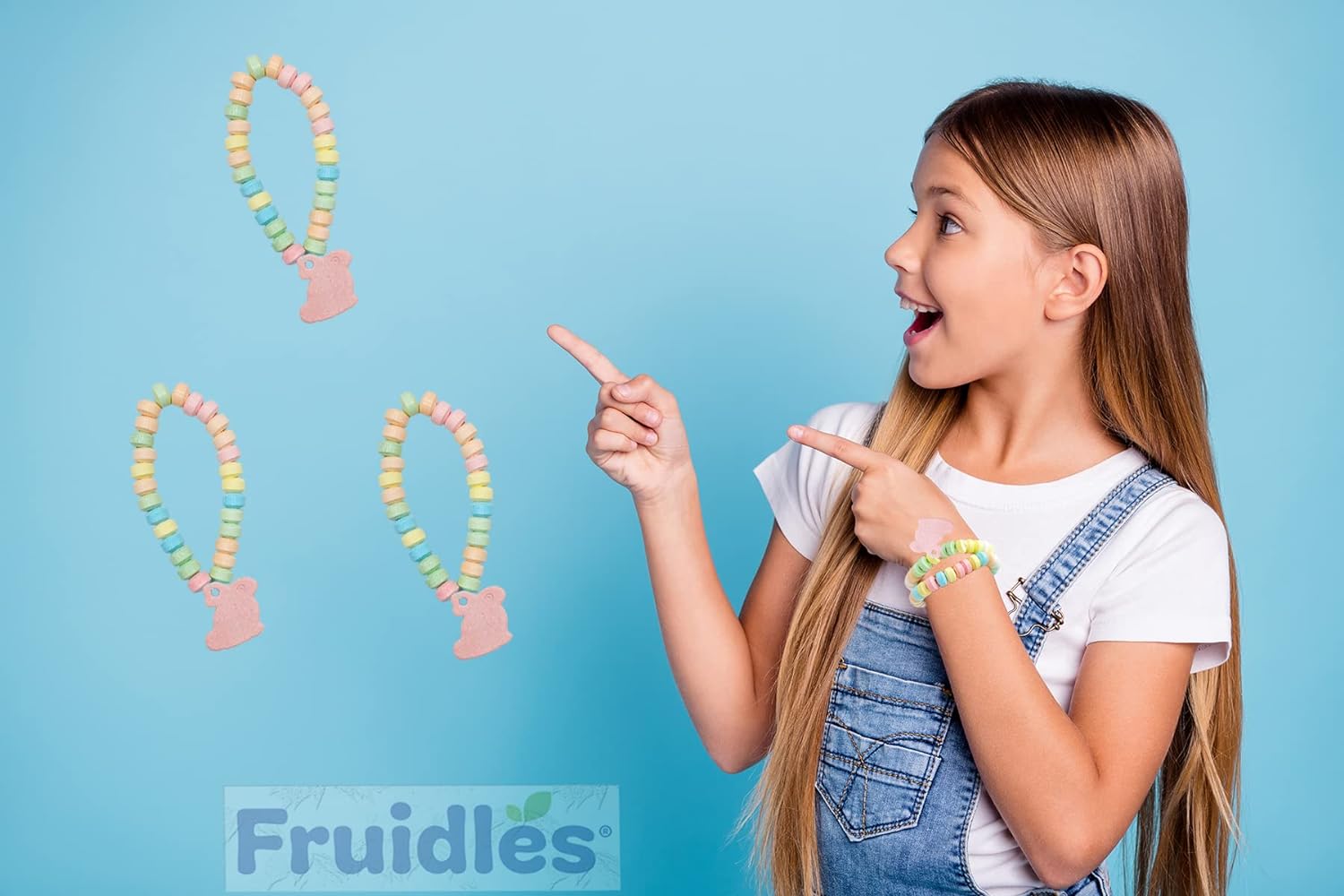 Easter Bunny Candy Bracelet, Multicolor Fruit-Flavored Chewables for Party Favors