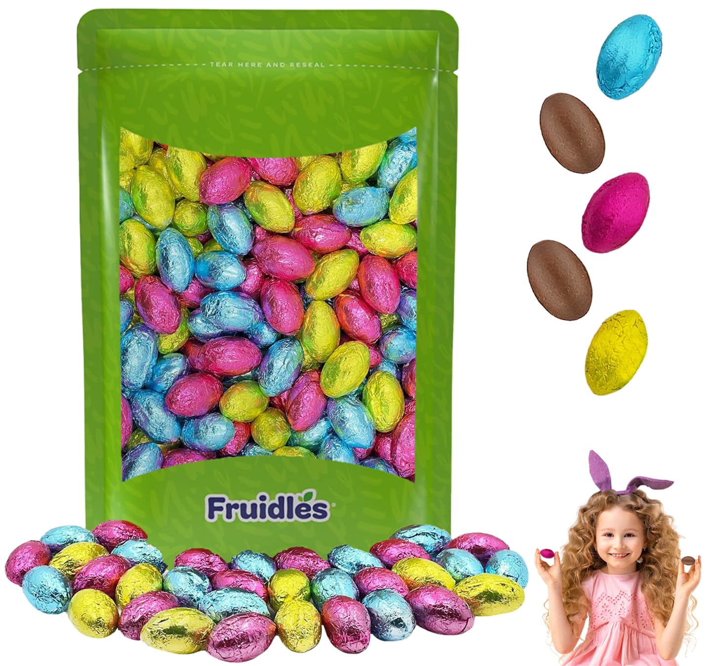The Dreidel Company Easter Chocolate Eggs, Multicolored Foil Wrapped Milk Chocolate, Kosher Certified Dairy (Half-Pound)