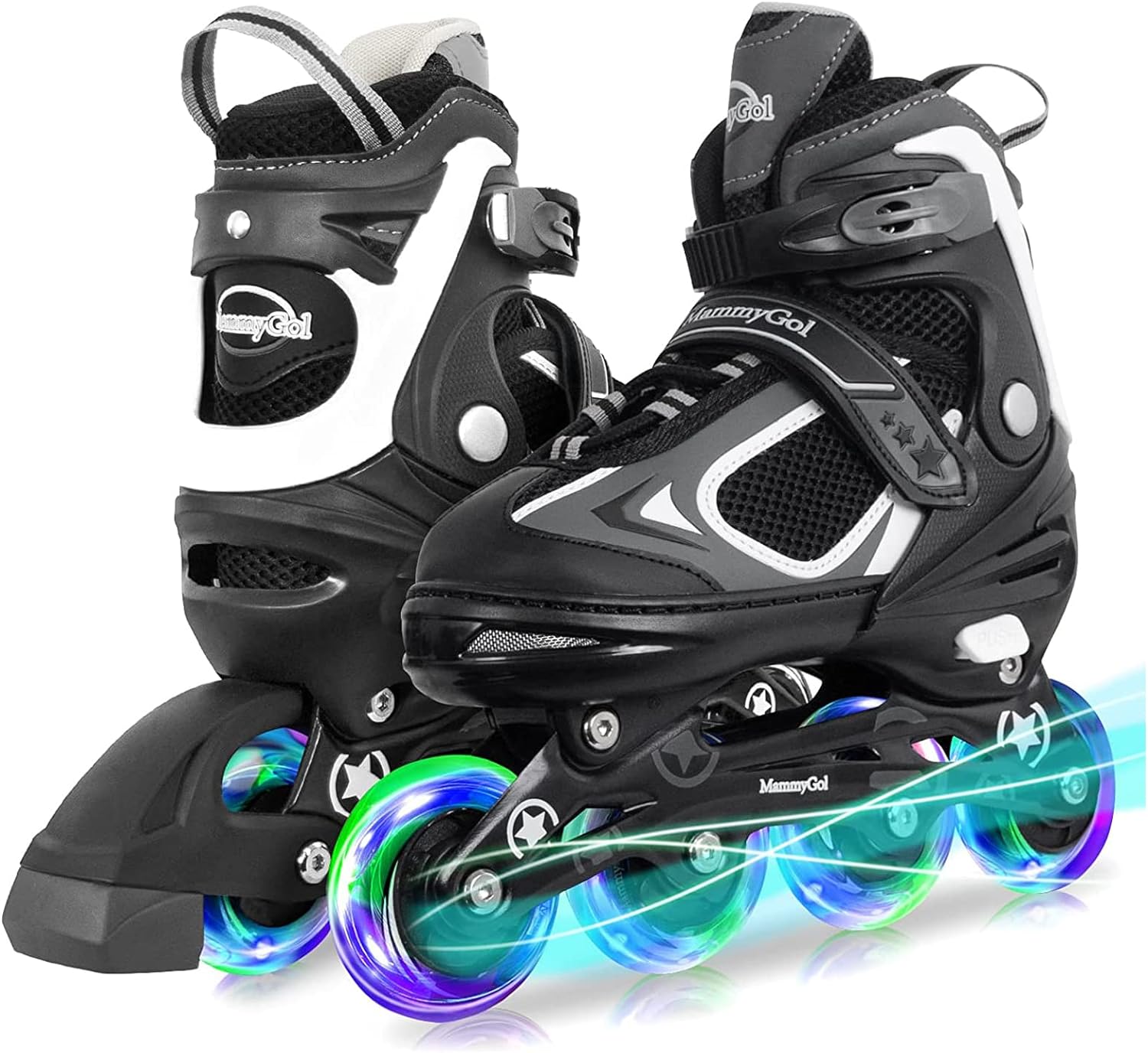 MammyGol Adjustable Inline Skates for Kids, Boys Blades Skate Girls with Light up Wheels