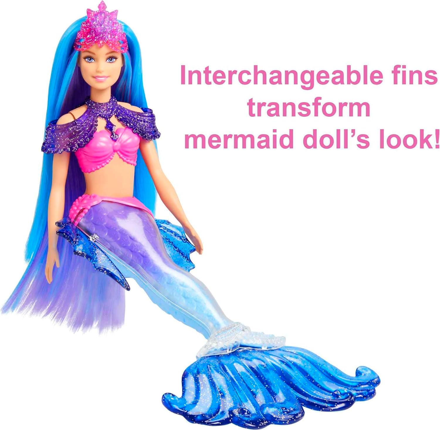 Barbie Mermaid Power Doll & Accessories Set with Mermaid Fashion Doll, Seahorse Pet, Interchangeable Fins & 5+ Storytelling Pieces