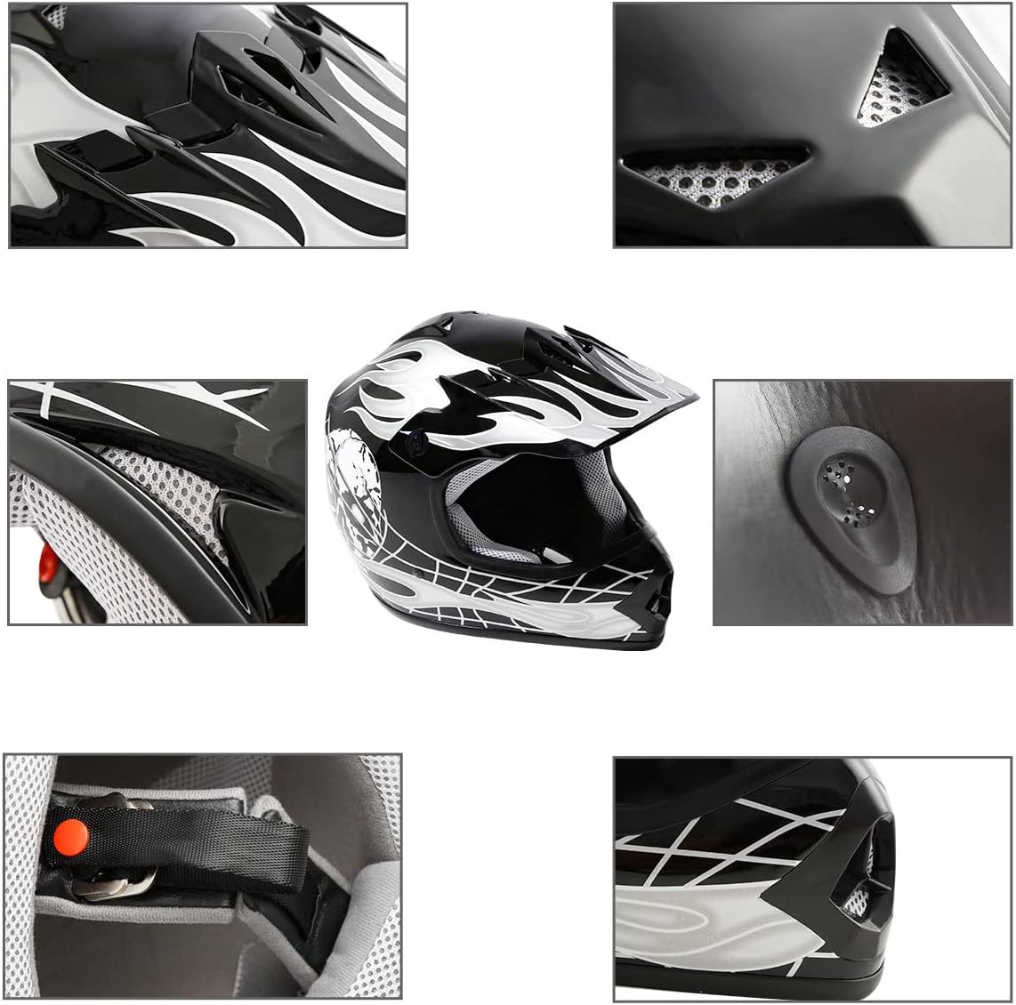 XFMT DOT Youth Kids Motocross Offroad Street Dirt Bike Helmet Goggles Gloves ATV Mx Helmet …