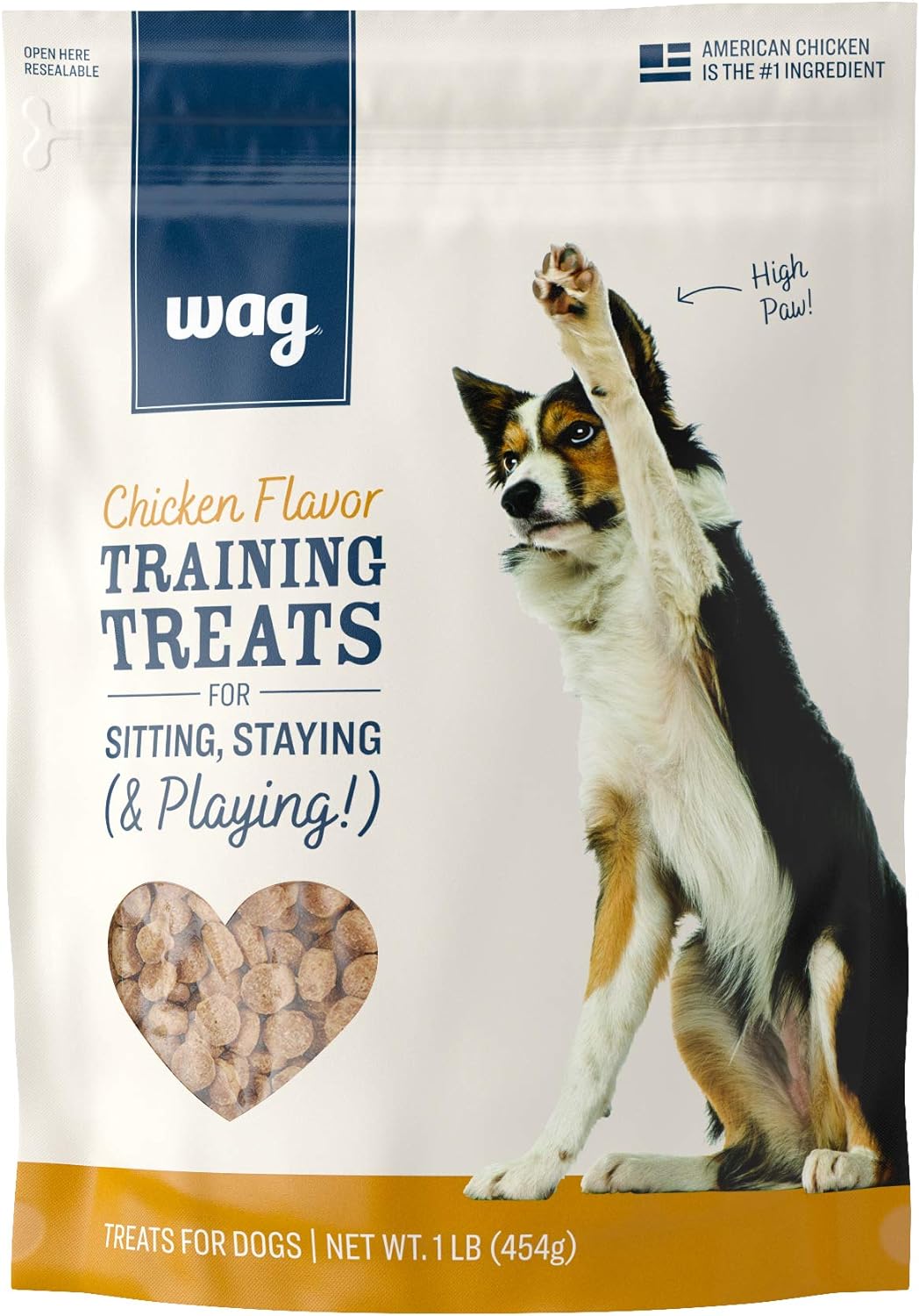 Amazon Brand – Wag Chicken Flavor Training Treats for Dogs, 1 lb. Bag (16 oz)