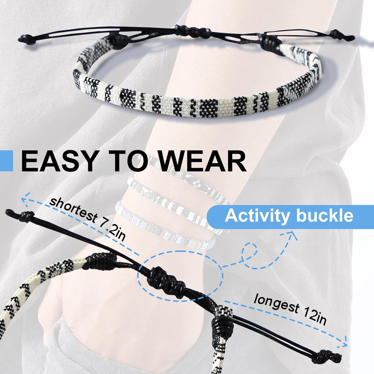 Mens Bracelet set Handmade Adjustable Size Easy to Wear Waterproof Bracelets Suitable for Surfer Suitable for Men as Gift (AA)