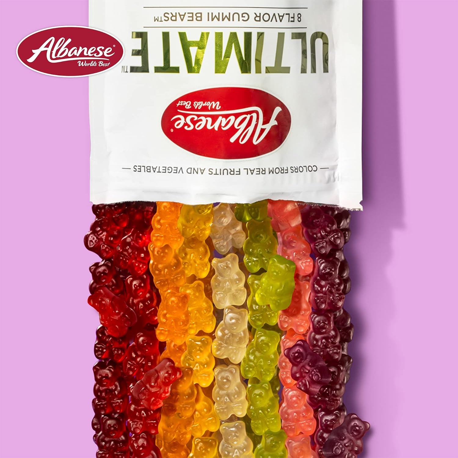 Albanese World's Best Ultimate 8 Flavor Gummi Bears, 25oz Bag of Easter Candy, Great Easter Basket Stuffers