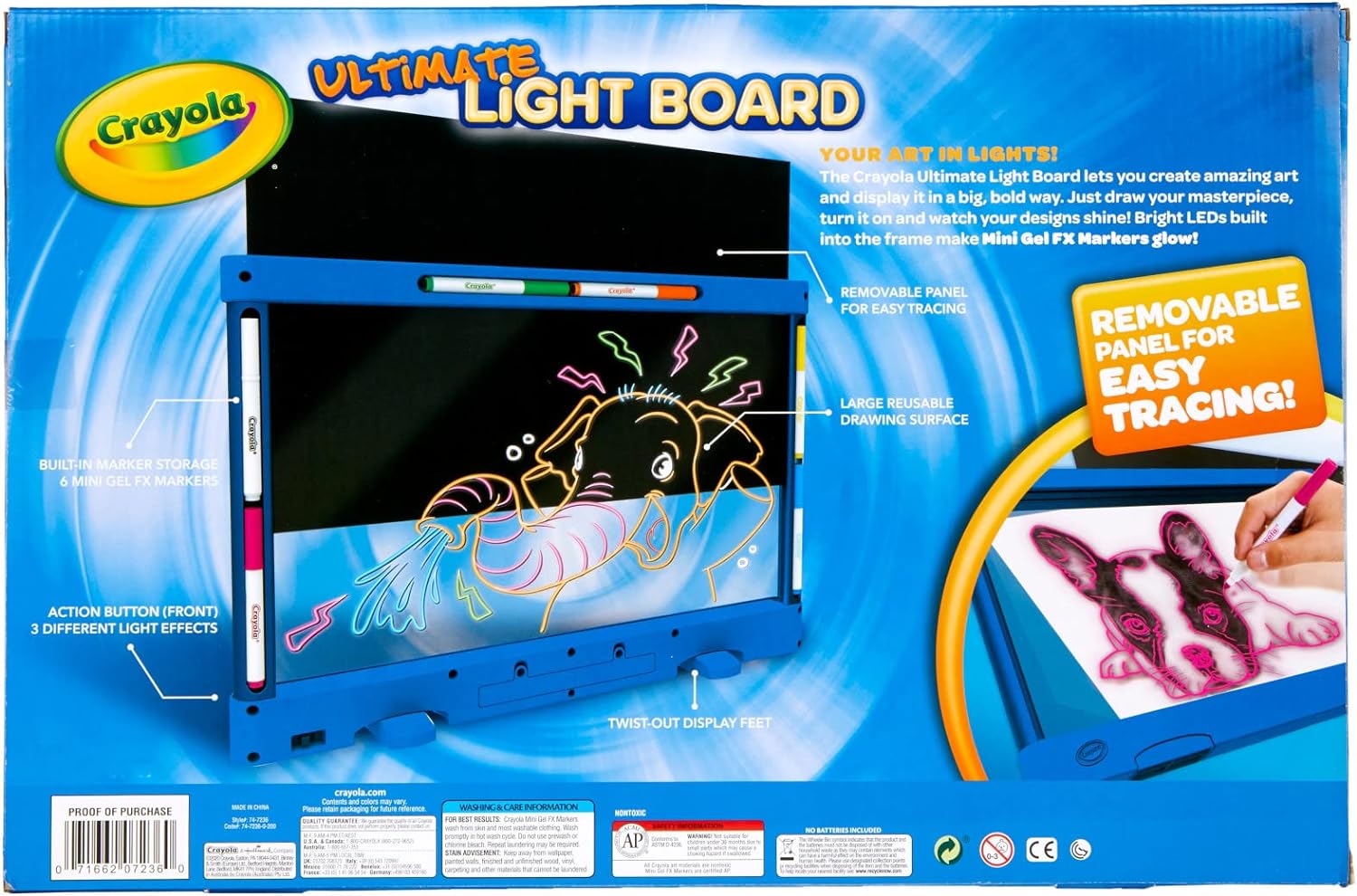 Crayola Ultimate Light Board - Blue, Drawing Tablet & Tracing Pad, Kids Toys, Holiday Gifts For Boys & Girls, Ages 6+ [Amazon Exclusive]