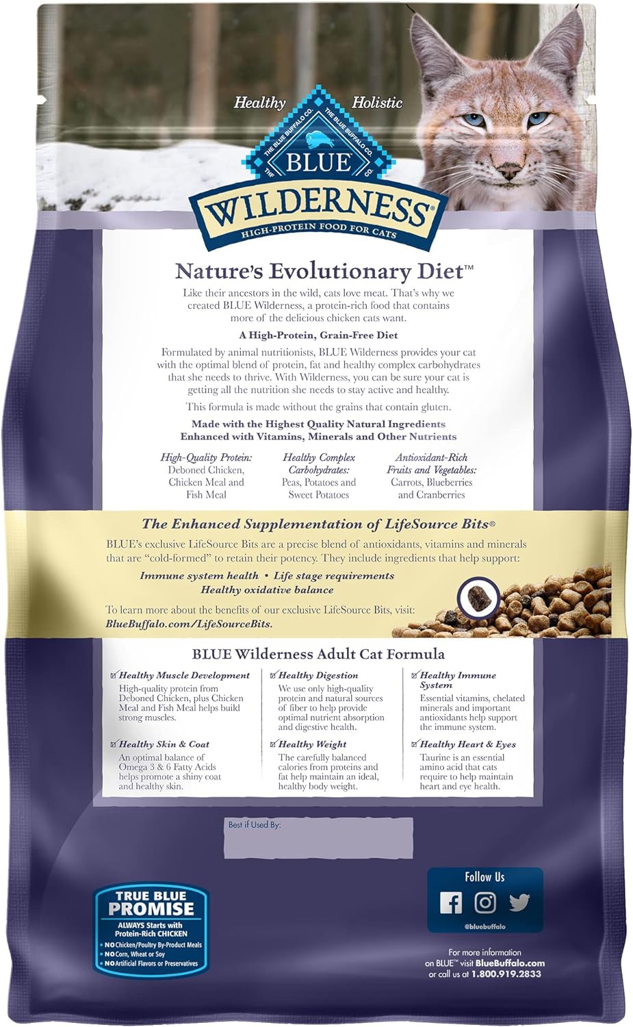 Blue Buffalo Wilderness High Protein, Natural Adult Dry Cat Food, Chicken 6-lb
