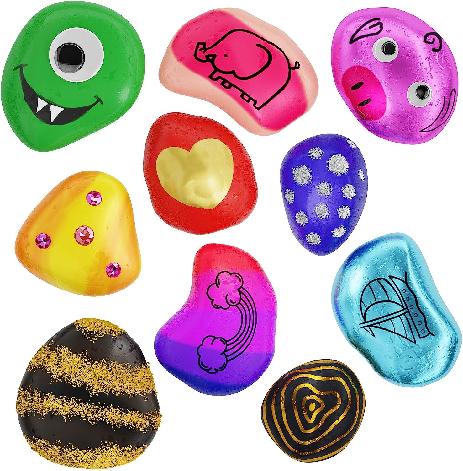 Rock Painting Kit for Kids - Arts and Crafts for Girls & Boys Ages 6-12 - Craft Kits Art Set - Supplies for Painting Rocks - Best Tween Paint Gift Ideas for Kids Activities Age 6 7 8 9 10 11