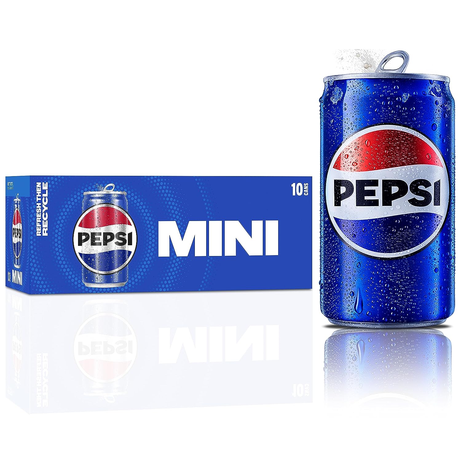 Pepsi Soda, Mini Cans, 7.5 Ounce (Pack of 10)
