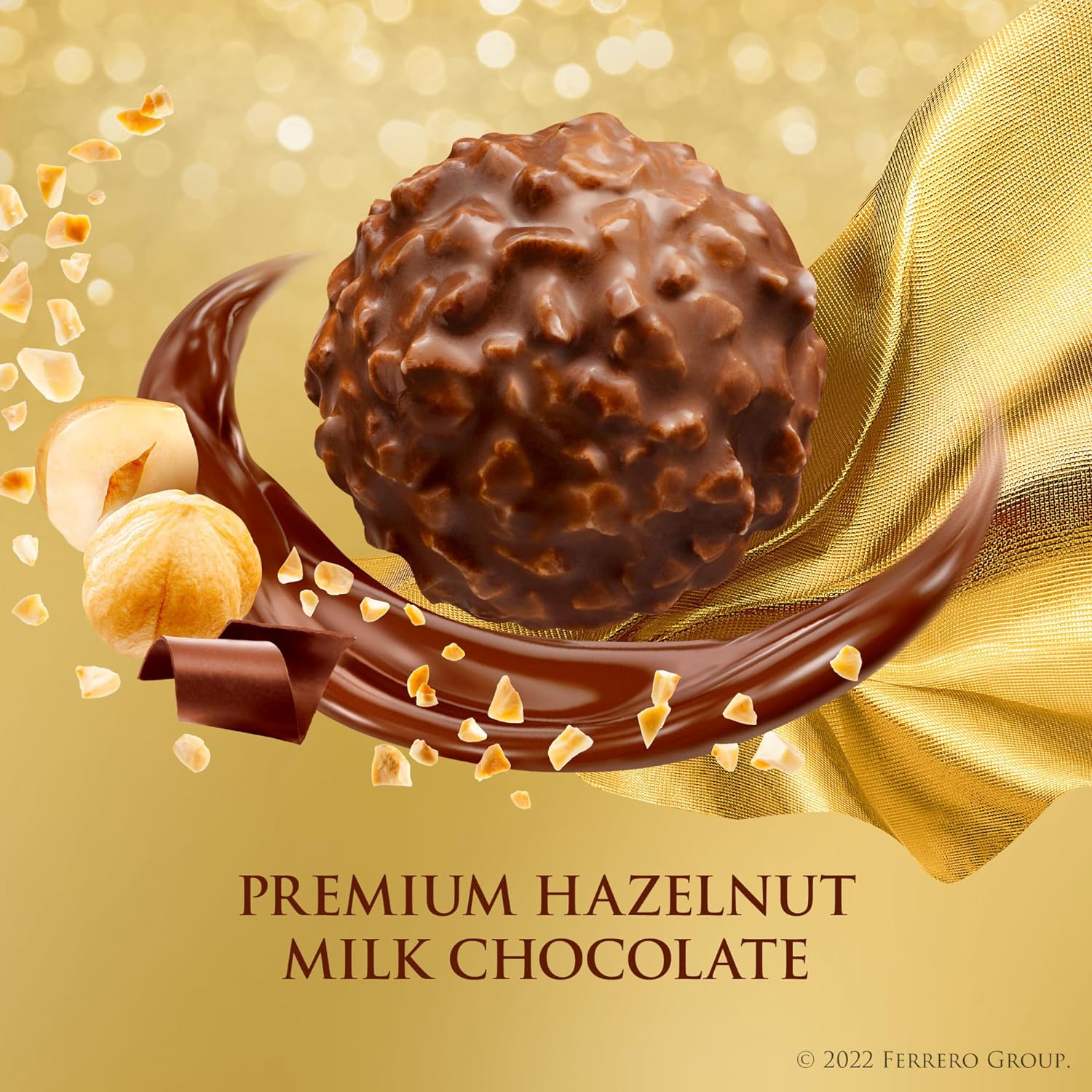 Ferrero Rocher, 16 Count, Premium Gourmet Milk Chocolate Hazelnut, Individually Wrapped Candy for Gifting, Great Easter Gift, 7 oz