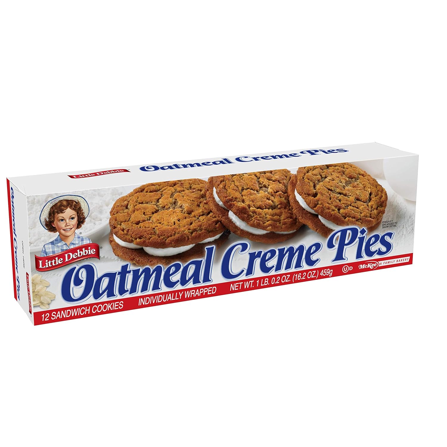 Little Debbie Oatmeal Creme Pies, 12 Individually Wrapped creme pies, 16.2 Ounces, Pack of One (1)