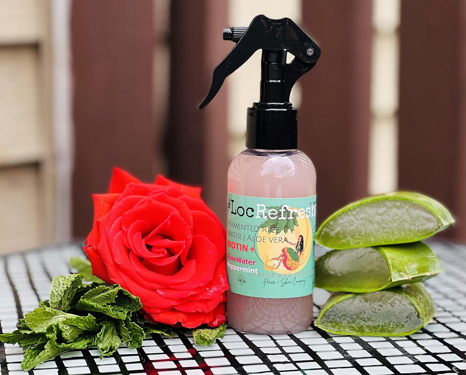 Rose Water For Locs, Daily Moisturizing Refreshing Spray, Rose Water For Hair, Rosewater and Peppermint Hair Scalp Moisturizer.