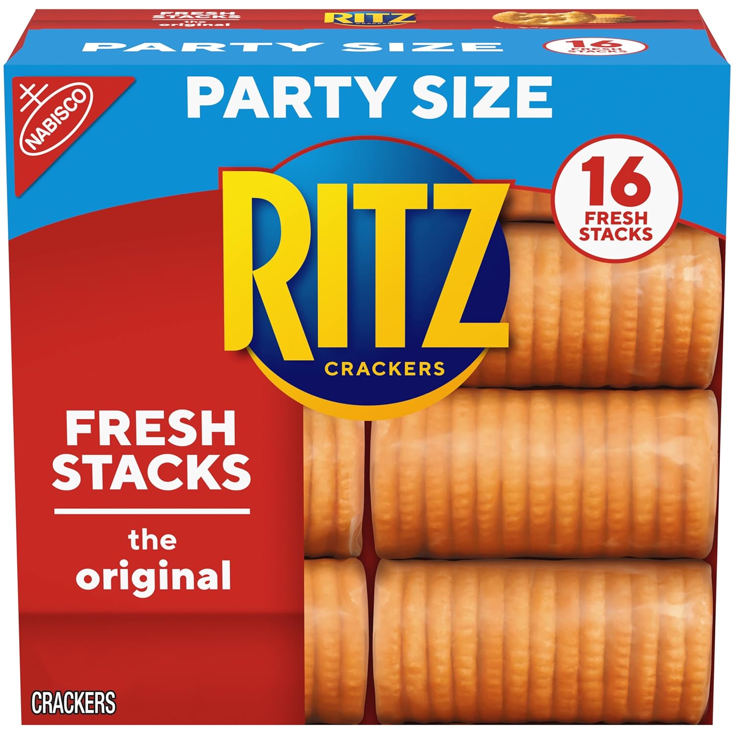 Ritz Crackers Flavor Party Size Box of Fresh Stacks 16 Sleeves Total, original, 23.7 Ounce, 16 count (Pack of 1)