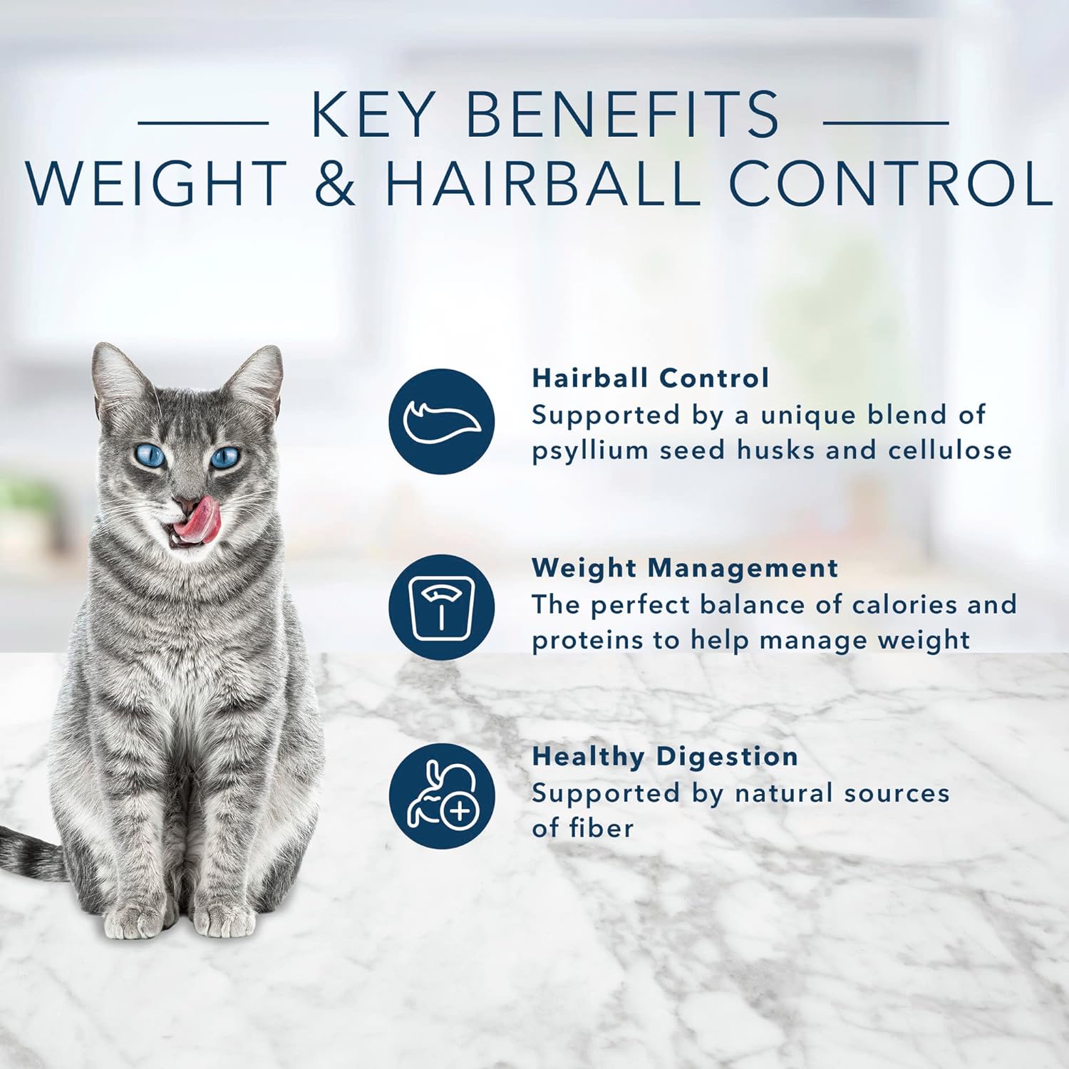 Blue Buffalo Tastefuls Weight & Hairball Control Natural Adult Dry Cat Food, Chicken, 7lb bag