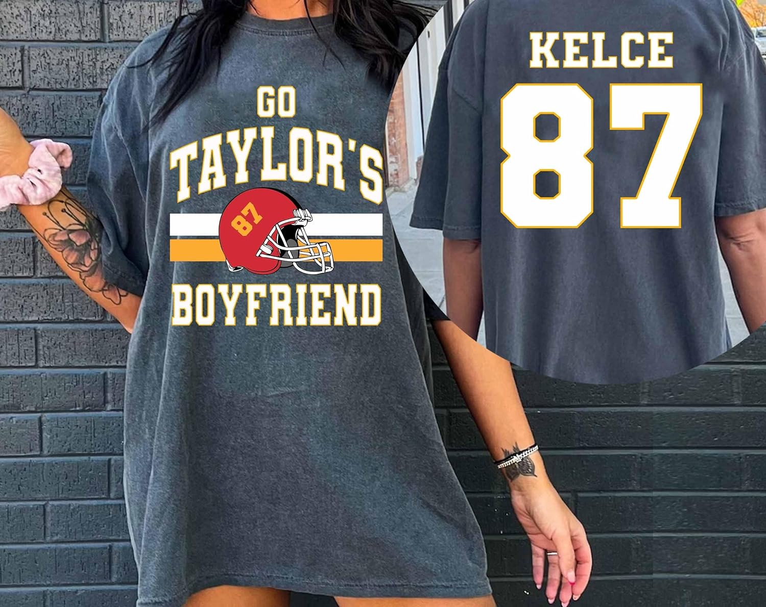 HHVintage Go Taylor's Boyfriend Sweatshirt, Kelce Sweatshirt, Game Day Sweater, Funny Football Sweatshirt, Football Fan Gift Shirt