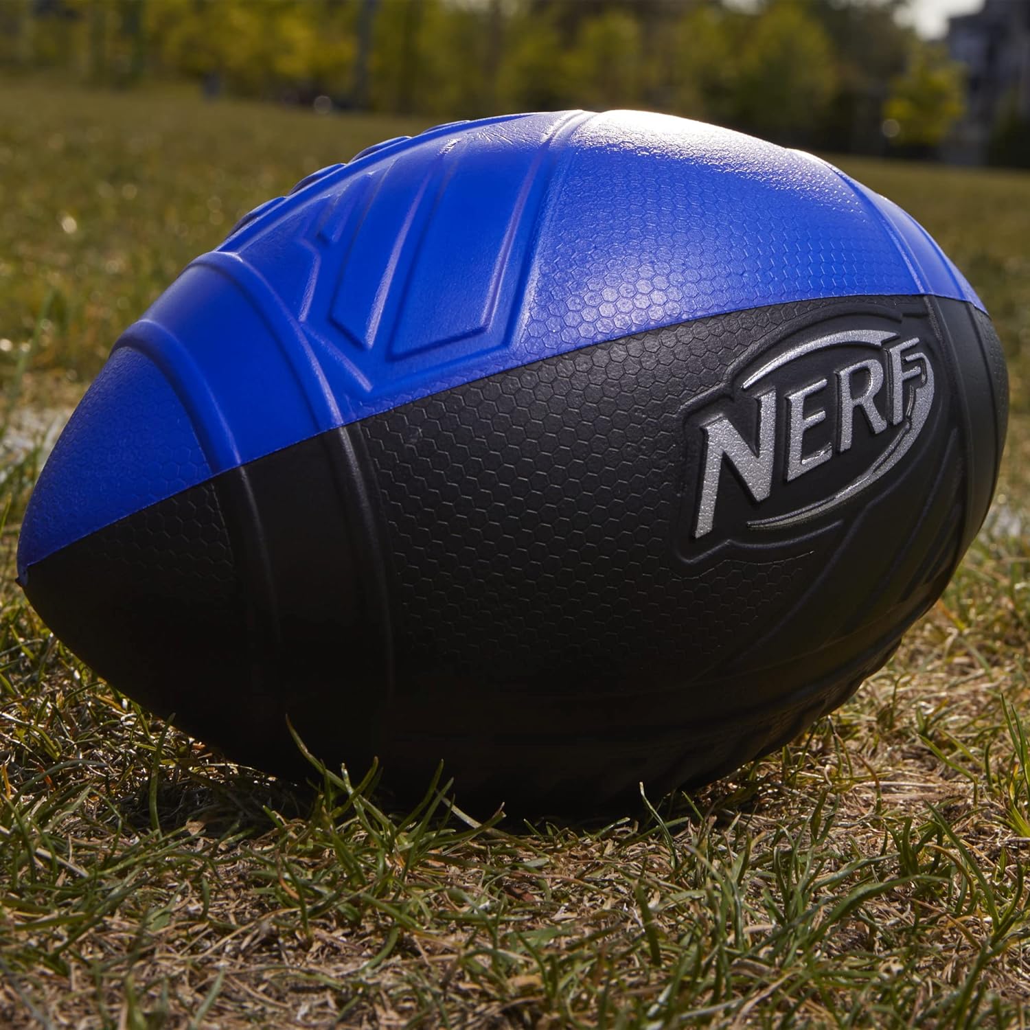 NERF Pro Grip Football, Classic Foam Ball, Easy to Catch & Throw, Balls for Kids, Kids Sports Toys (Blue)