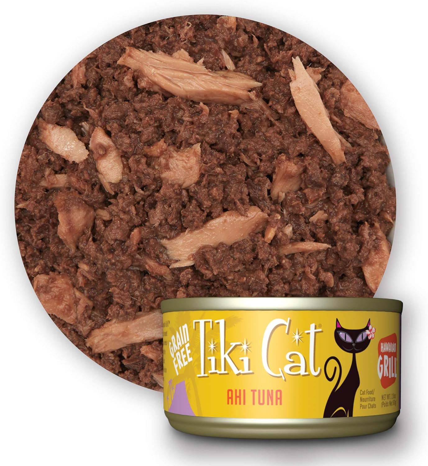 Tiki Cat Grill, Tuna & Crab Surimi, High-Protein and 100% Non-GMO Ingredients, Wet Whole Foods Cat Food for All Life Stages, 2.8 oz. Cans (Pack of 12)