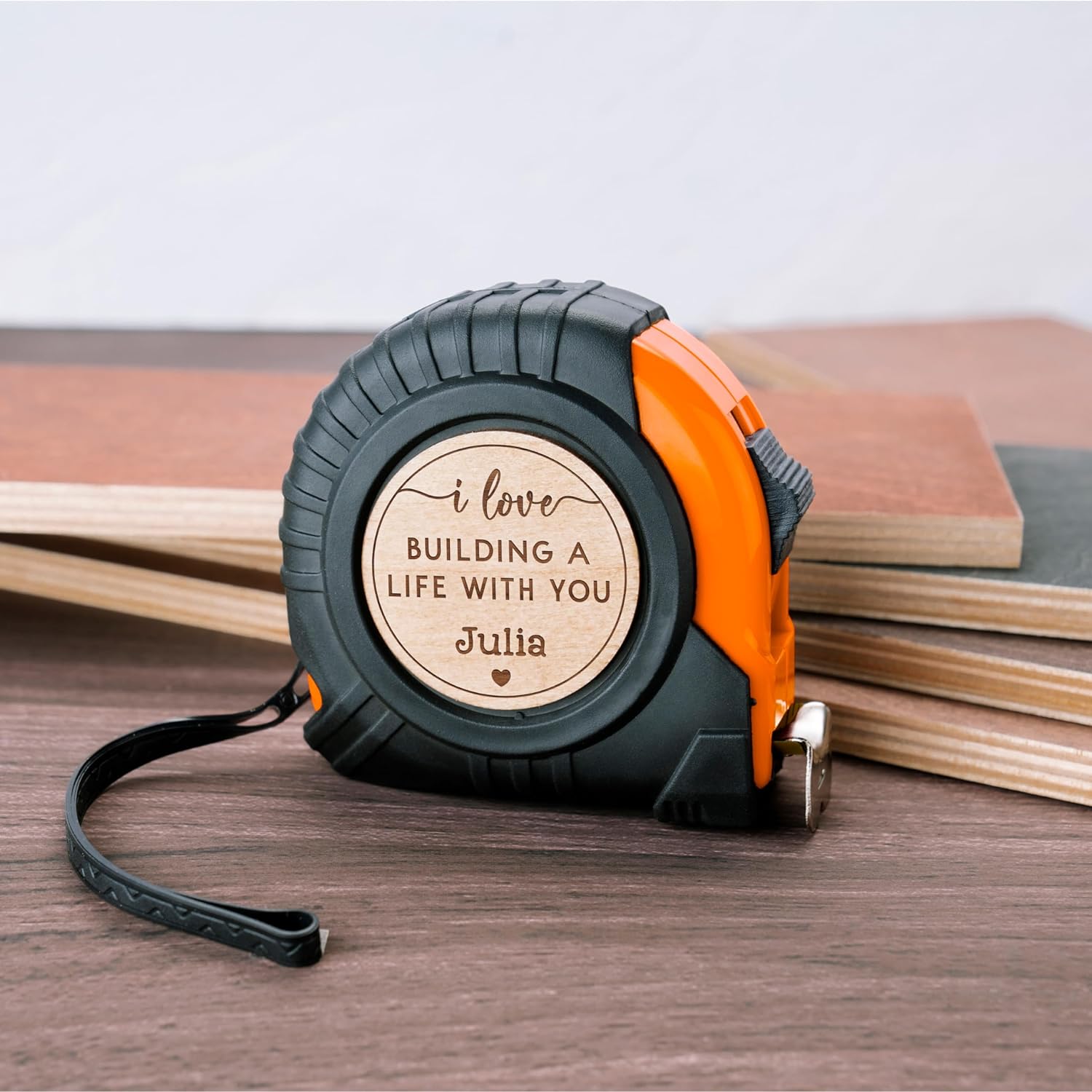Tape Measure Personalized for Boyfriend, Husband, Men, I Love Building Life with You, 2 Optional Sizes, Gifts for Men, Custom Engraved Tape Measure, Valentines Gifts for Boyfriend