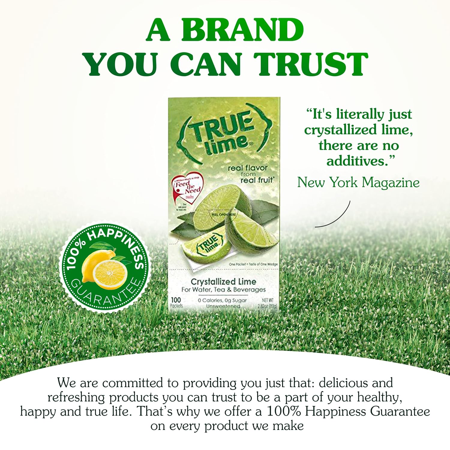 TRUE LIME Water Enhancer, Bulk Dispenser Pack, 0 Calorie Drink Mix Packets, Sugar Free Flavoring Powder, Water Flavo Made with Real Limes, 100 Count (Pack of 1)