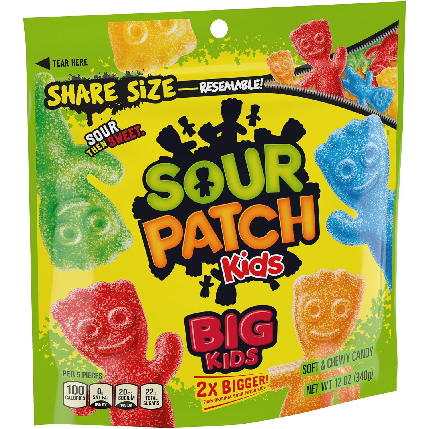 SOUR PATCH KIDS Big Kids Soft & Chewy Candy, Share Size, 12 oz