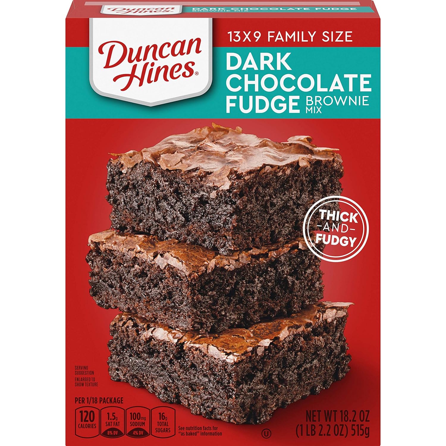 Duncan Hines Dark Chocolate Fudge Brownie Mix, 18.2 OZ