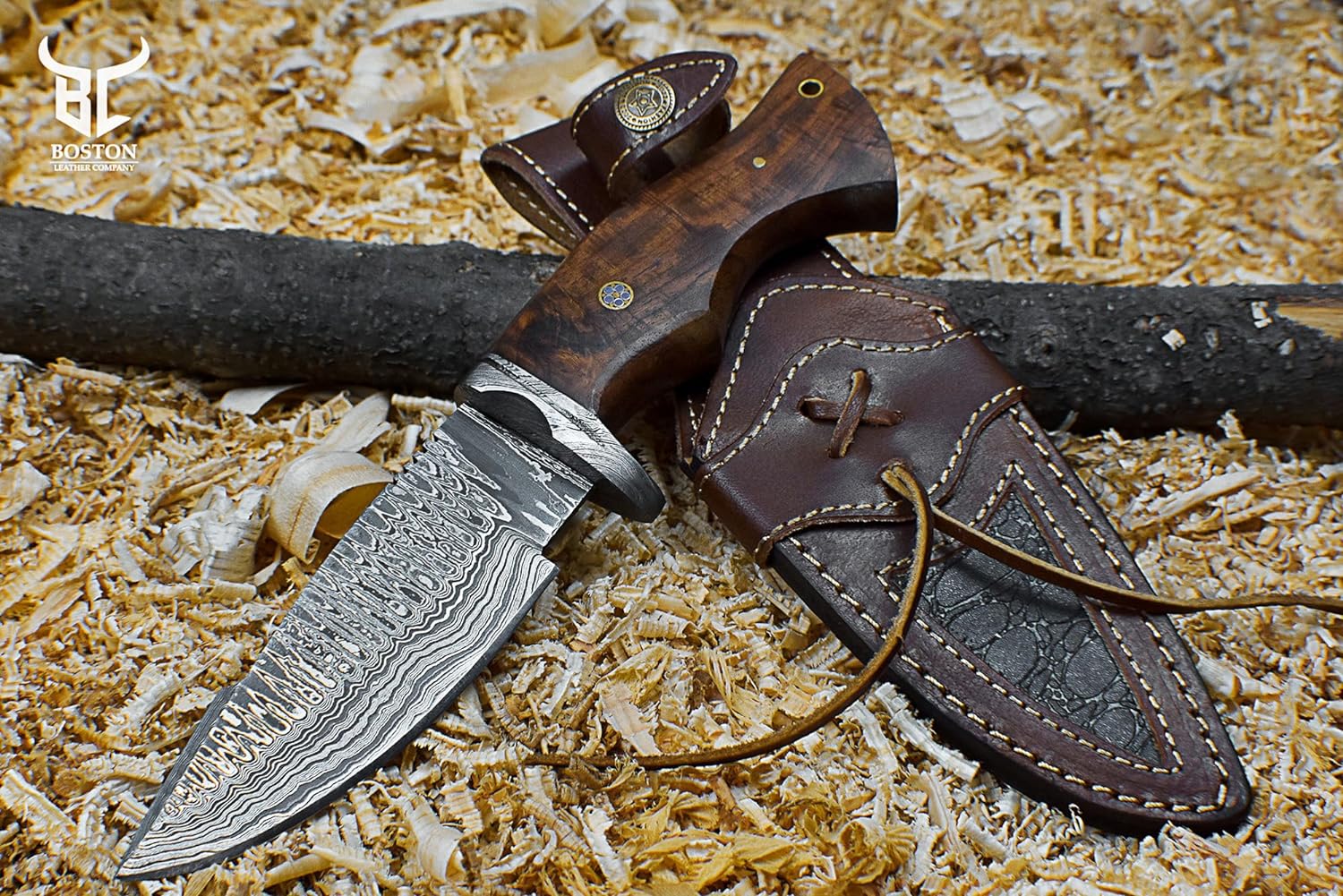 Custom Handmade Damascus Steel Hunting knife - Hand Forged Camping Knife - Gift For Him (A-096)