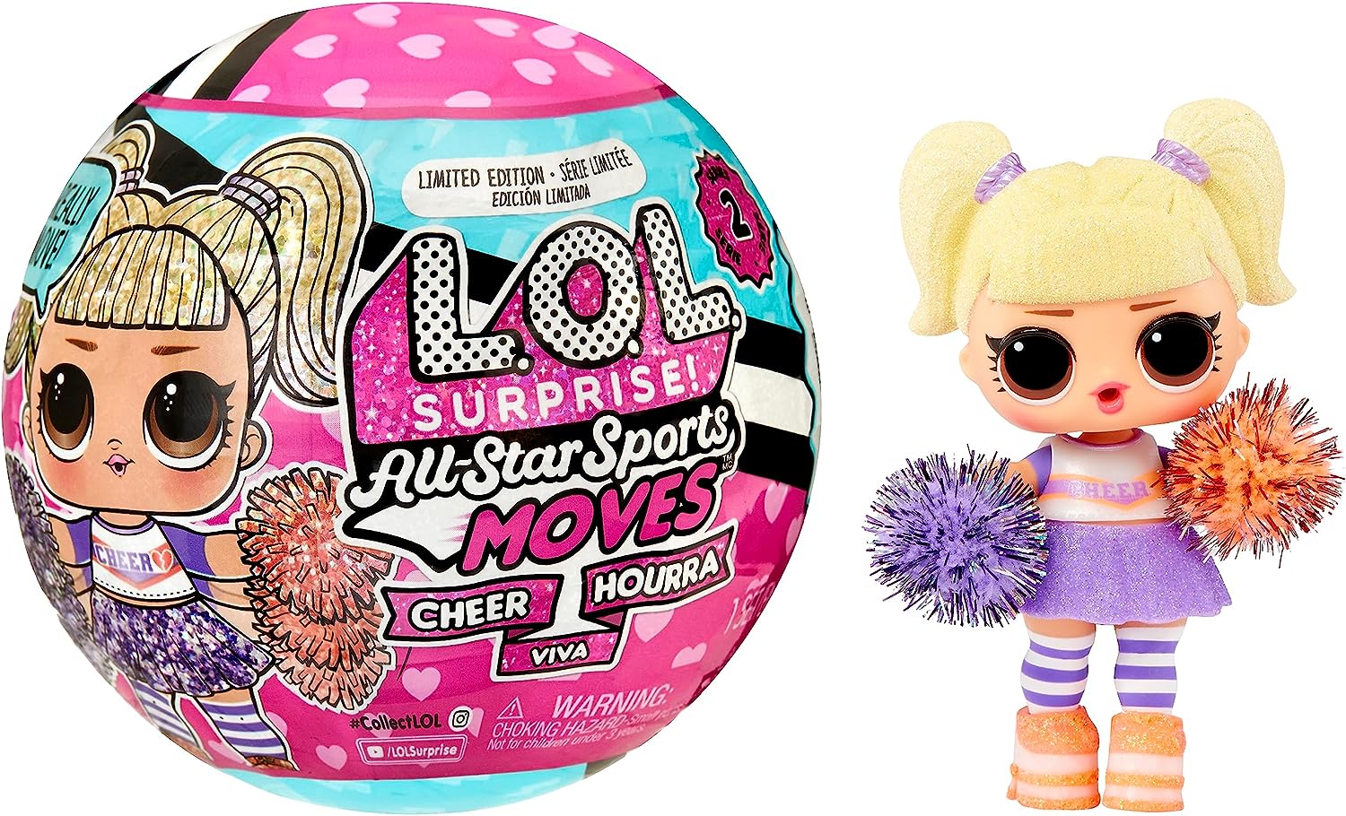 L.O.L. Surprise! All Star Sports Moves - Cheer- Surprise Doll, Theme, Cheerleading Dolls, Mix and Match Outfits, Shoes, Accessories, Limited Edition Collectible Doll Gift Girls Age 4+
