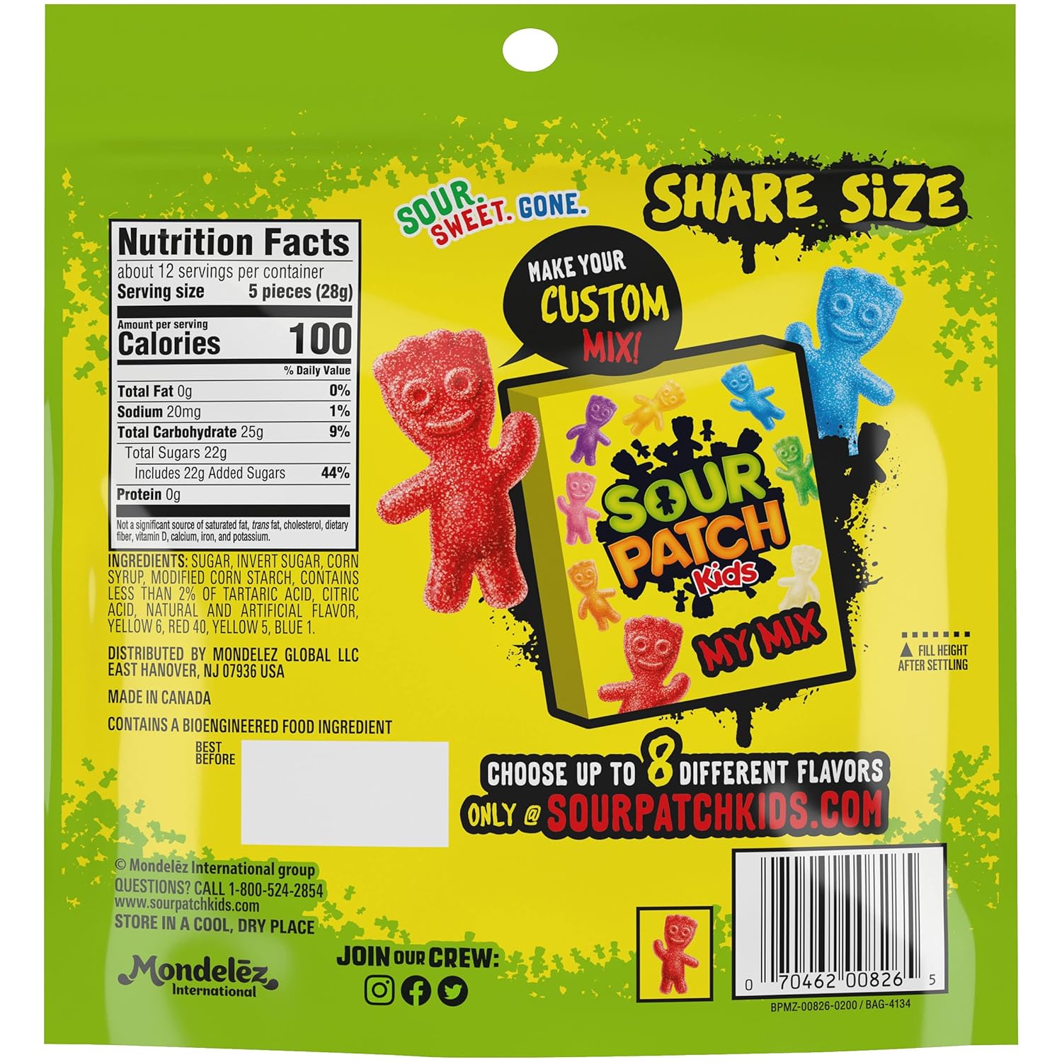 SOUR PATCH KIDS Big Kids Soft & Chewy Candy, Share Size, 12 oz