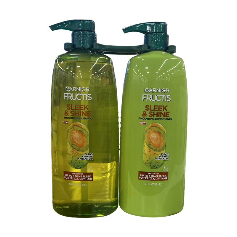 Garnier Fructis Sleek & Shine Smoothing Shampoo & Conditioner, 40 Oz