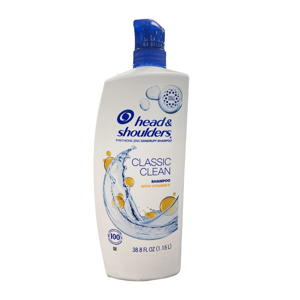 Head & Shoulders Pyrithione Zinc Dandruff  Shampoo Classic Clean with Vitamin E, 38.8 oz