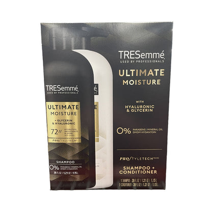 TRESemme Ultimate Moisture Shampoo + Conditioner with hyaluronic and glycerin, 39 oz